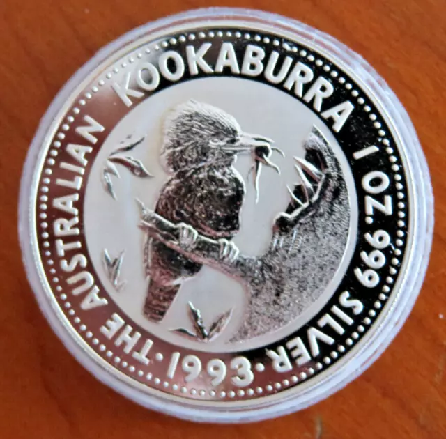 Silbermünze Australien Kookaburra 1 oz 1 Dollar 1993  Silber in der Kapsel