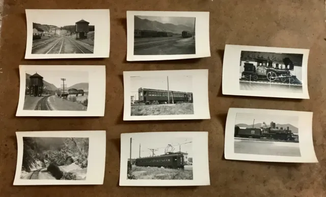 Lot of 8 Vintage B&W Photos: D&RGW, RR, Colorado, Pacific Electric, Trains, MORE