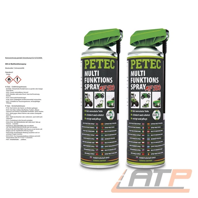 PETEC 2X 500ML MULTIFUNKTIONSSPRAY UNIVERSALSPRAY MULTIFUNKTIONSÖL ...