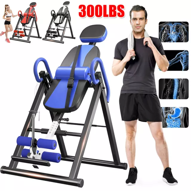 300 LBS Gravity Inversion Table Back Therapy Fitness Inverter Machine Heavy Duty