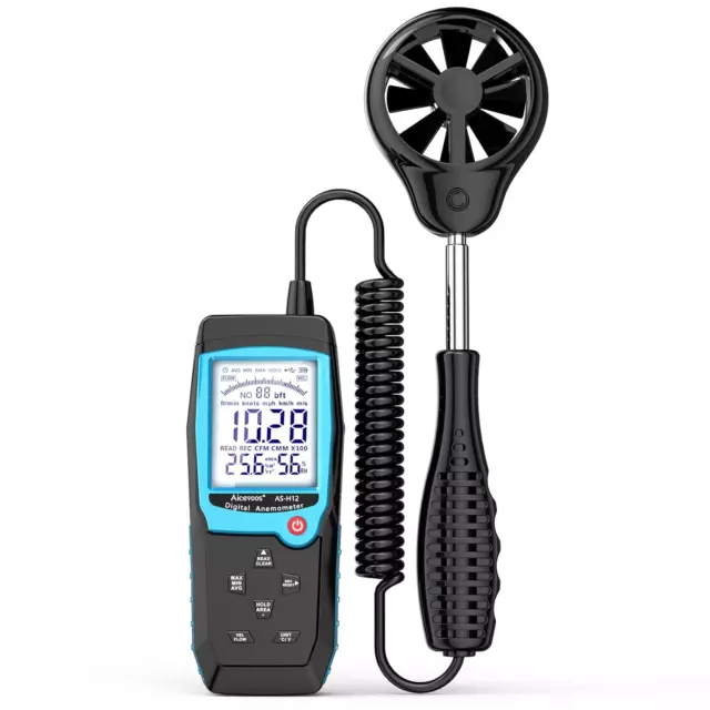 Aicevoos H12 Digital Anemometer Handheld Wind Speed Meter with Extended Wind and