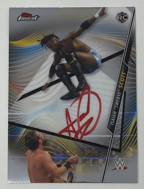 ISAIAH “SWERVE” SCOTT 2020 SIGNED Topps WWE Rookie Card Wrestling Autograph JSA