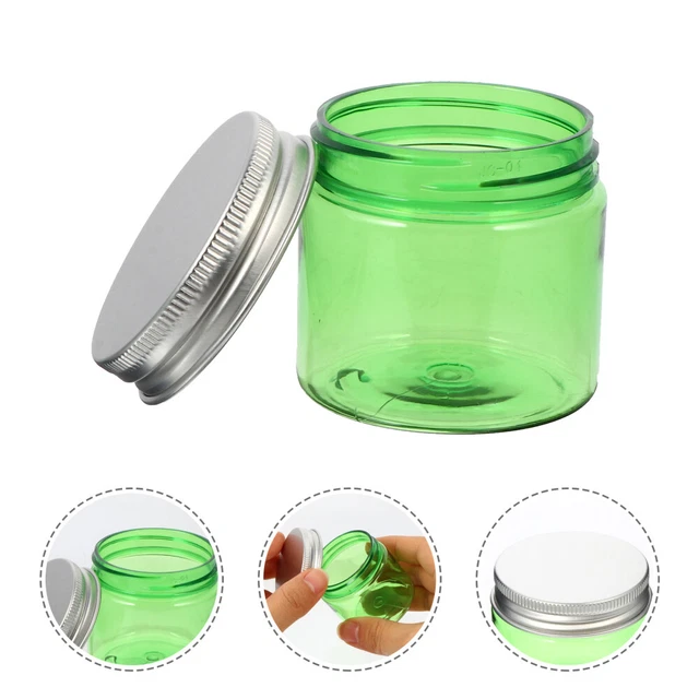 12 piezas Crema Caja de Almacenamiento Plástico Maquillaje Vasos de Muestra Latas de Crema Verde