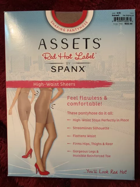 4/D Assets Red Hot Label By Spanx High-waist Sheers Shaping Pantyhose Barest