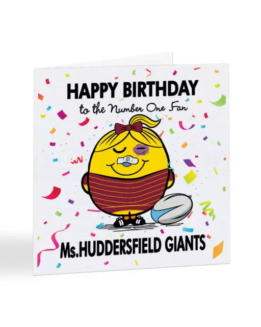 Ms Huddersfield Giants Birthday Card Rugby League For Her Wife Daughter - A1034