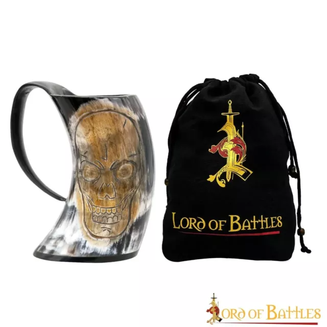 Chope Tasse À Bière Médiévale Viking Fantastique Cosplay Motif Tête De Mort 600M