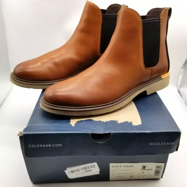 Cole Haan Men Go To Chelsea Boots Size US 9 M Brown Leather Pull On Ankle