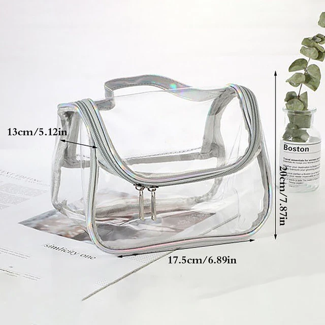 Transparent Travel Waterproof Cosmetic Bag Zipper Transparent Toiletries Storage
