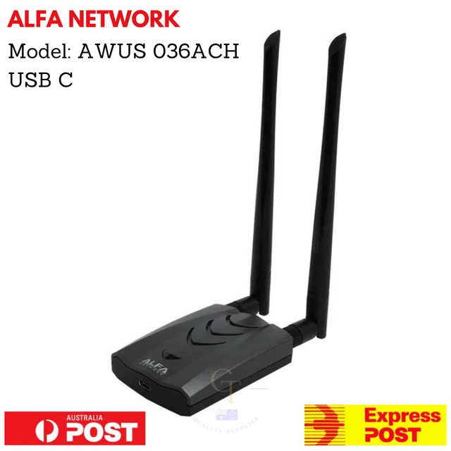 Alfa AWUS036ACH (USB-C) AC1200 Ultra Long Range Dual Band WiFi Adapter Pentest