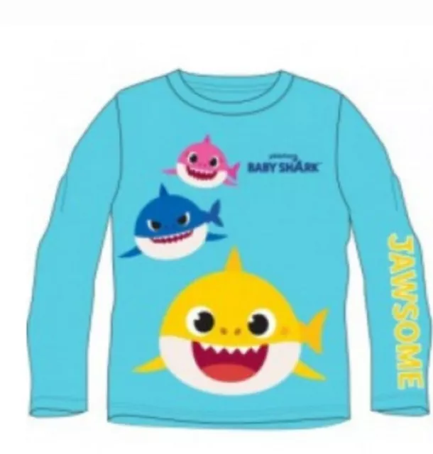 Baby Shark Kinder Langarm Shirt Jungen Shirt Baumwolle 2