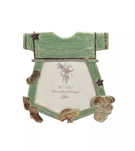 Vtg Lefton Devonshire Designs Enameled Jeweled Picture Frame It’s A Boy