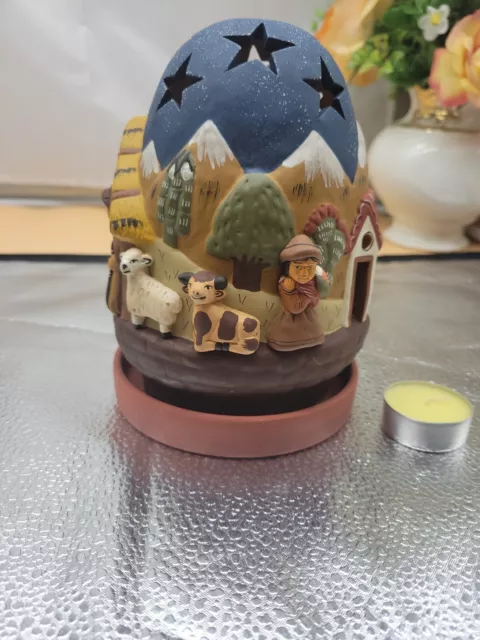 Ten Thousand Villages ~ Nativity Scene ~ Terracotta Dome Candle Holder ~ Peru 🦙