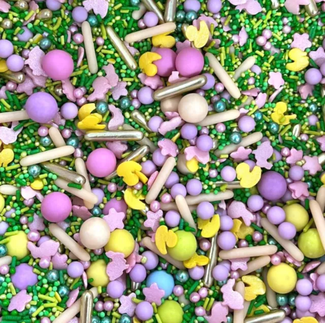 Easter sprinkles Bunny Chick green yellow pink cupcake cake topper sprinkle mix