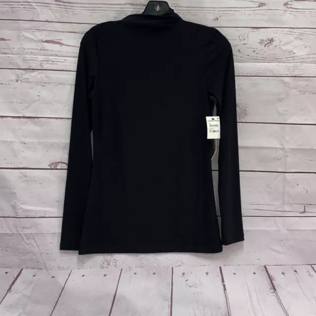 NWT Halogen Womens XS Black Pullover Mock Turtleneck Sweater Long Sleeve Stretch