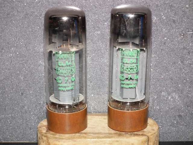 EL34 6CA7 Mullard Xf3 Platinum Matched Pair DD Getter Brown Base testded NOS EL34 6CA7 Mullard Xf3 Platinum Matched Pair DD Getter Brown Base testded NOS