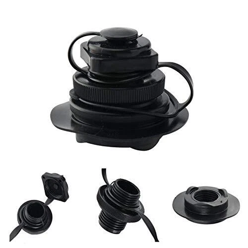Two 0.8" Black Boston Valves, Air Cushion Inflation Valves, Inflatable Boat Scr