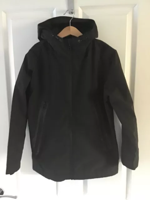 Bnwot Boys Black Showerproof Fleece Lined Lightweight Jacket Age 10 Years