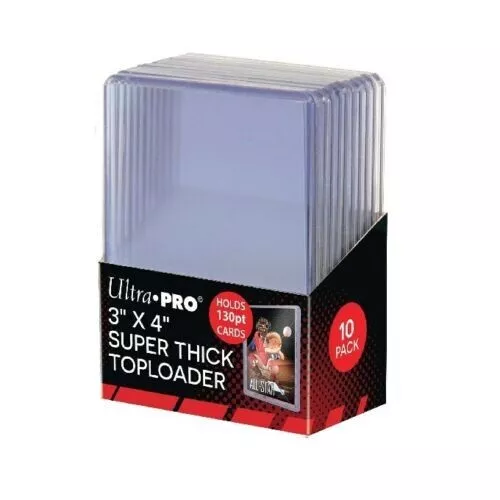 Lot of 50 Ultra PRO 130pt TOPLOADERS Top Loader for SUPER THICK cards 5 Packs/10