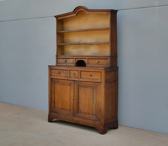 Credenza piattaia doppio corpo in ciliegio, '800!