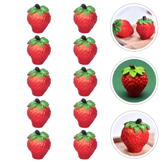 10pcs Accueil Fraise Ornement Simulation Fraise Ornement