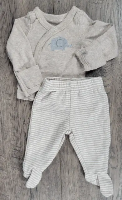 Baby Boy Clothes Just One You Carter's Preemie 2pc Tan Elephant Footed Outfit