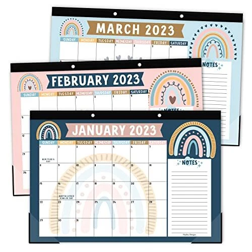 BOHO LARGE DESK Calendar 20232024 Calendar Desk Pad 18 Month