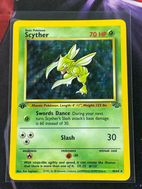 Pokémon Scyther - 10/64 - Holo 1st EditionJungle 1st Edition LP