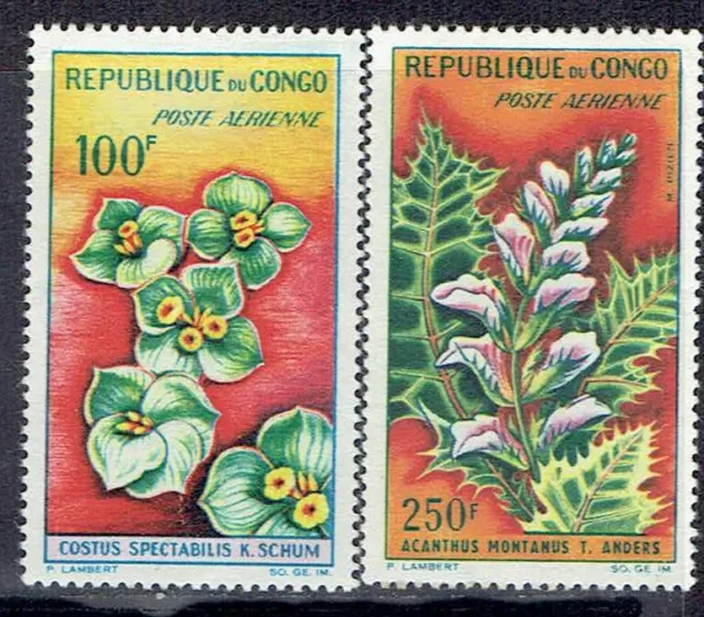 Congo, People's Republic, Scott #C8-C9, Various Flowers, MH