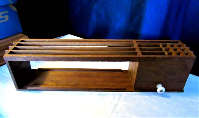 Mid Century Modern Wood Desk Caddy Mail Letter Holder Accessory Vintage