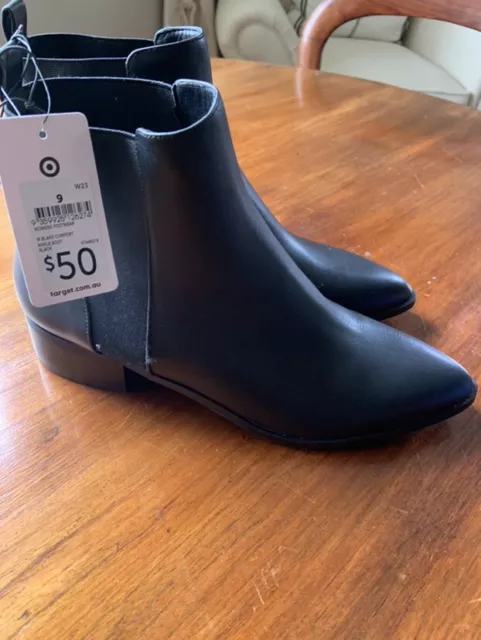 Target Black Leather Look Boots 9 BNWT