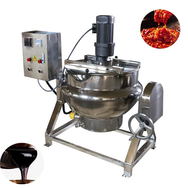 Tilting Sandwich Pan Stainless Steel Stirring Jacketed Kettel 220V 13.2Gallon