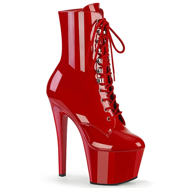 VENDITA! PleaserUSA stivali da donna fetish plateau con lacci Sky-1020 vernice rossa