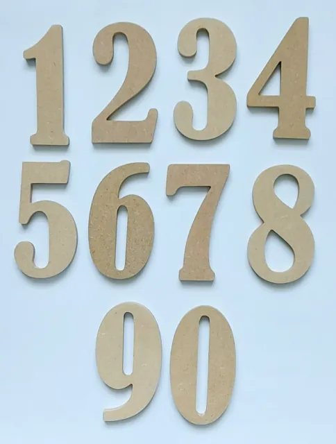 Wooden Numbers-10 to 50 cm-Names-Signs-Kids-Wall-6 sizes-9 mm-Bernard font