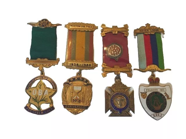 RAOB Masonic Jewels & Medals x4 (Royal Antediluvian Order of Buffaloes) Lot 7