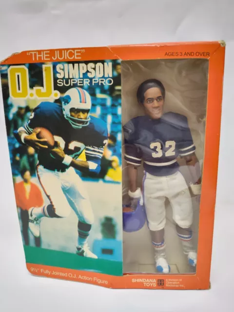 1975 MIB Shindana Toys O. J. Simpson Fully Jointed Football Action Figure Doll