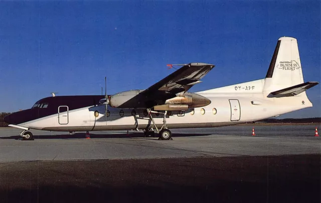 Airline Postcards     Business Flight Fokker F-27-500    OY-APF  c/n 10459