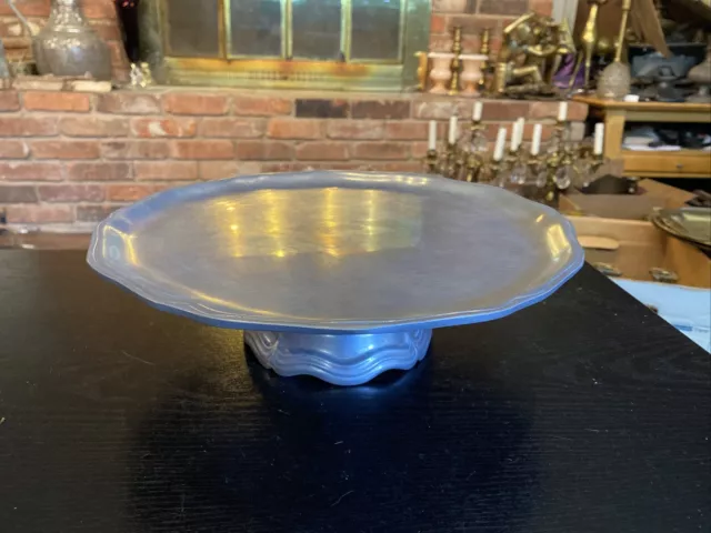 Vintage Wilton RWP Armetale Cake Pedestal Stand With Scalloped Edge & Base
