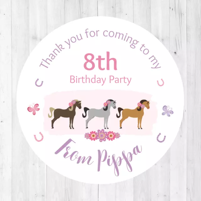 Horse Riding PERSONALISED Birthday Pony Party Sticker-Thank You Label for Bags