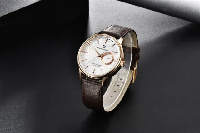 New Pagani design 40mm Black Watch Men Japan VH65 Quartz Watch Leather Strap