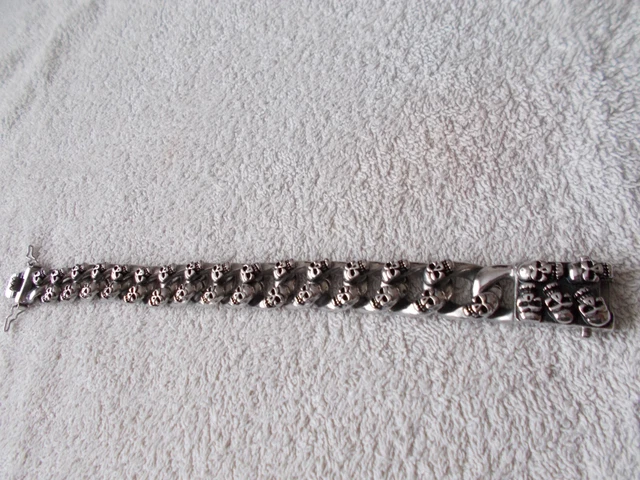Bracelet en Acier Pour Homme et Femme Biker Tête de Mort