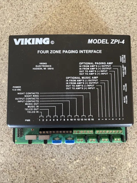 Viking Electronics ZPI-4 Four Zone Paging Interface (zpi4)