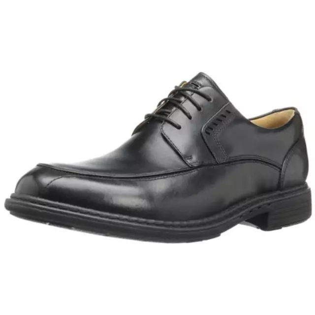CLARKS MENS BLACK Leather Lace Up Dressy Oxfords Shoes 11 Medium (D ...