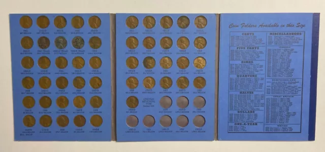 Complete Lincoln Wheat Cent Collection In Folder 1941 - 1958 P D S Set