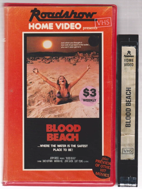 RARE VHS VIDEO Tape BLOOD BEACH Ex-Rental Clamshell Roadshow Cult ...