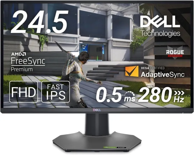 Dell G2524H 24,5 Zoll Full HD (1920x1080) Gaming-Monitor, 280 Hz (OC), schwarz