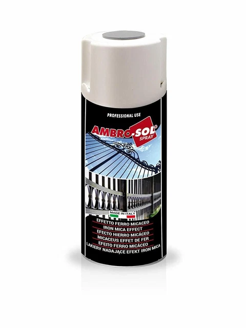 Smalto Vernice Spray Effetto Ferro Micaceo 400 Ml Nero Grafite Grigio Forgia