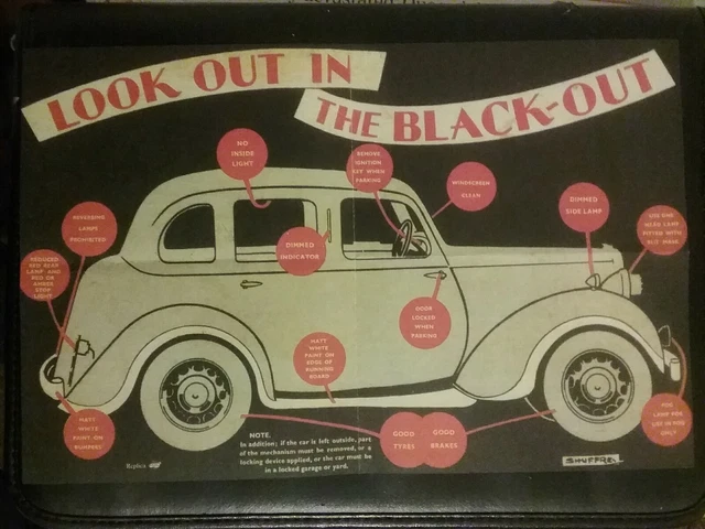 Poster On What To Do In The Blackout With Your Car , History , Blitz , War