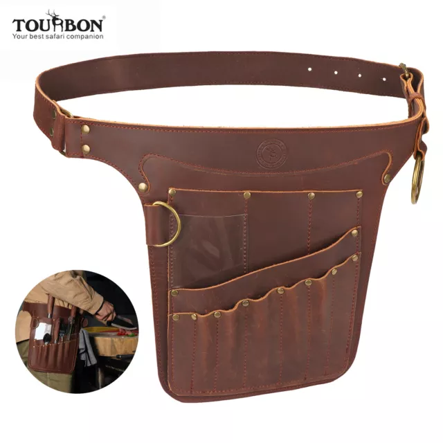 TOURBON Leather Kitchen Chef Knife Kits Belt Pouch Chef Tools Carrying Bag Gift