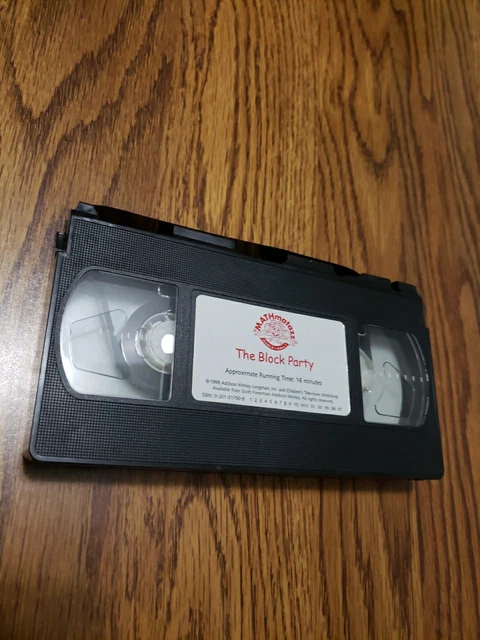 Mathmatazz THE BLOCK PARTY VHS Tape 1998 MATHmatazz Grade K Video 1 Missing Flap ...