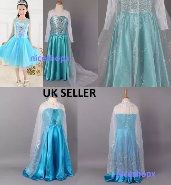 Girls Party Dresses Elsa Frozen dress costume Princess party Halloween dresses